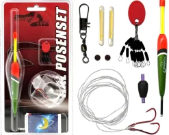 Angel Berger Aal Posen Set Posenmontage mit Knicklicht Ready2Fish Angelset Aal Angelsets
