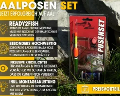 Angel Berger Aal Posen Set Posenmontage mit Knicklicht Ready2Fish Angelset Aal Angelsets