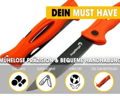 Angel Berger Angelmesser Folding Knife Fischmesser Klappmesser Edelstahl Outdoor Messer für Fisch und Angeln Angelzubehör