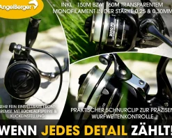Angel Berger Angelset Komplettset 2 Teleskopruten Rollen Rutentasche Angelruten Angelrollen mit Angelschnur und Rutentasche Angelsets