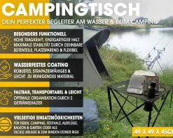 Angel Berger Campingtisch faltbar mit 2 Getränkehalter Bivvy Table Angeltisch Klapptisch Falttisch  Zielfische