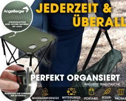 Angel Berger Campingtisch faltbar mit 2 Getränkehalter Bivvy Table Angeltisch Klapptisch Falttisch  Zielfische