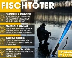 Angel Berger Deluxe Aluminium Fischtöter mit Handschlaufe Fischbetäuber Totschläger Friedfischangeln