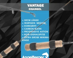 Angel Berger Eis und Bootsangelset mit Rolle Eisangel Eisrute Ice Rod Angelset Eisangeln Angelsets