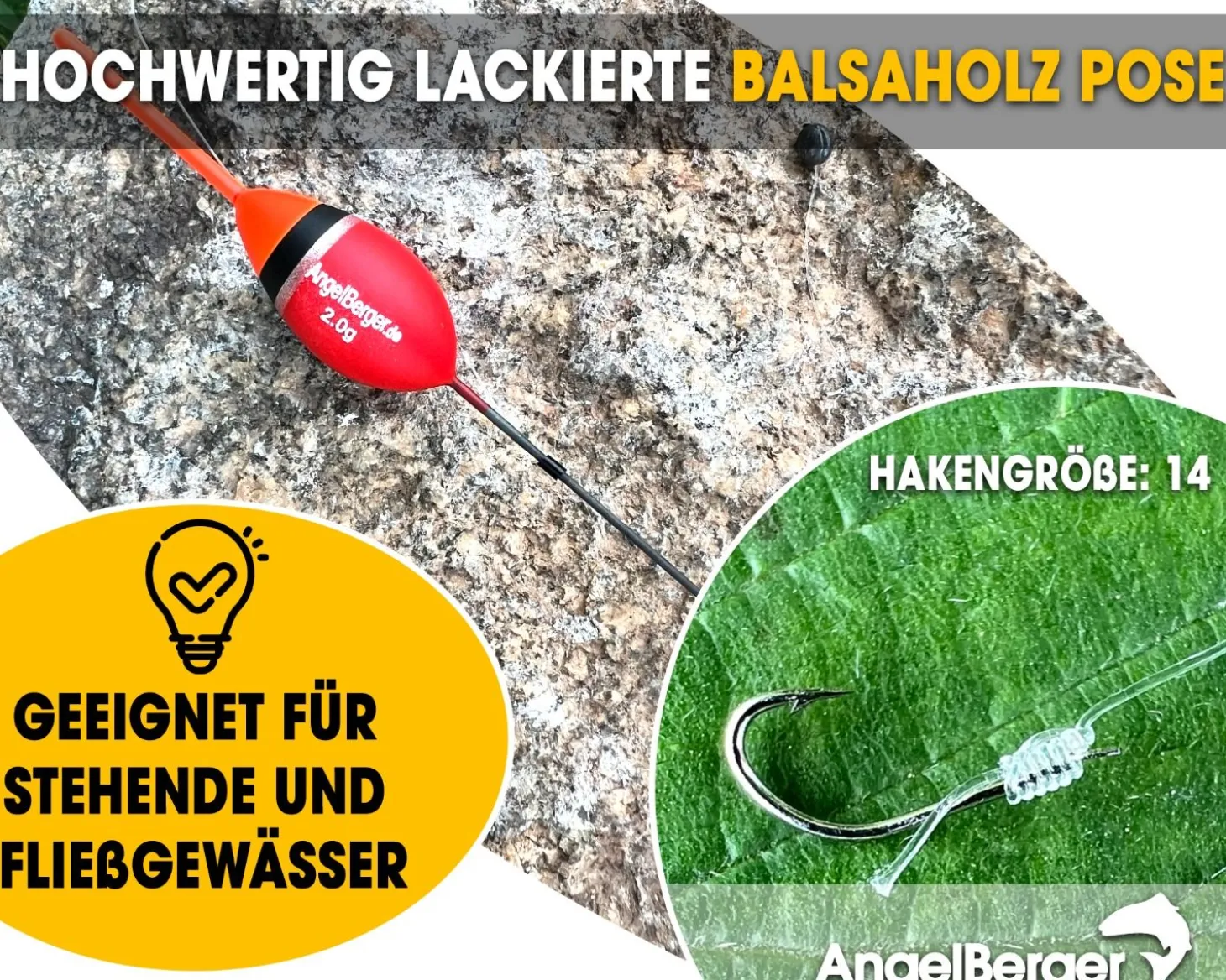 Angel Berger Fertigangel 2,0g Angelset Posenmontage Stippangel Handangel Fertigmontage Friedfisch Angeln Friedfischangeln