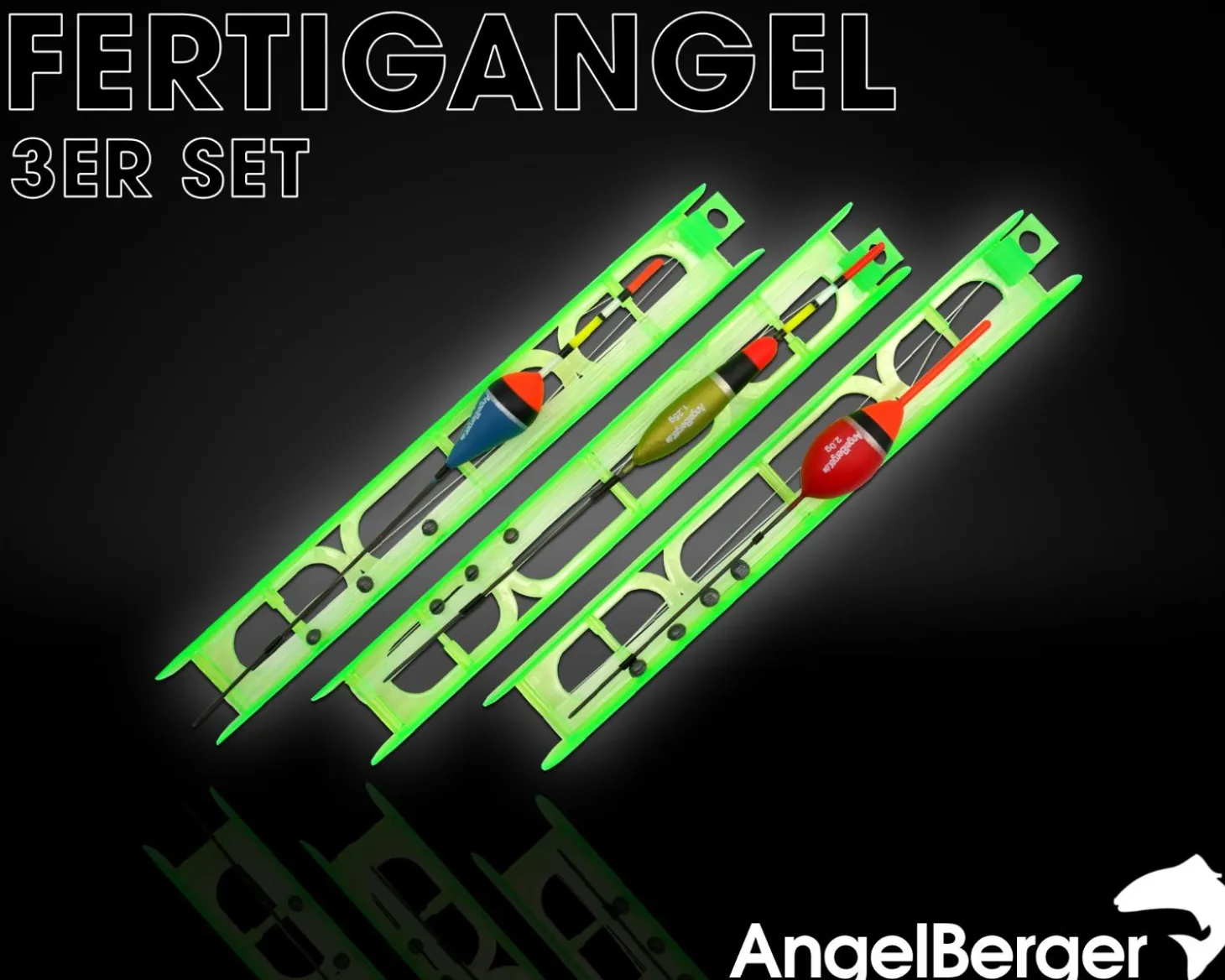 Angel Berger Fertigangelset 3 verschiedene Angelsets Posenmontage Stippangel Handangel Fertigmontage Friedfisch Angeln Friedfischangeln