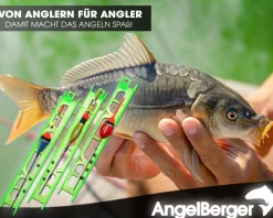 Angel Berger Fertigangelset 3 verschiedene Angelsets Posenmontage Stippangel Handangel Fertigmontage Friedfisch Angeln Friedfischangeln