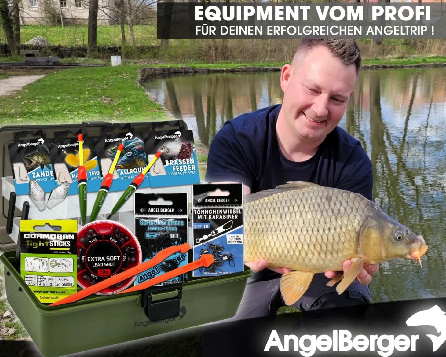 Angel Berger Gerätekoffer mit Angelzubehör gefüllt Angelkoffer Grundausstattung Angeln Angelset Angelsets