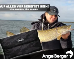 Angel Berger Hechtwerkzeugkit mit Tasche Raubfisch Tools mit Tasche Werkzeugset Angler Angelmesser Angelzange Hechtangeln