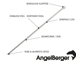 Angel Berger Ködernadel mit Klappöse 3 Stück Friedfischangeln
