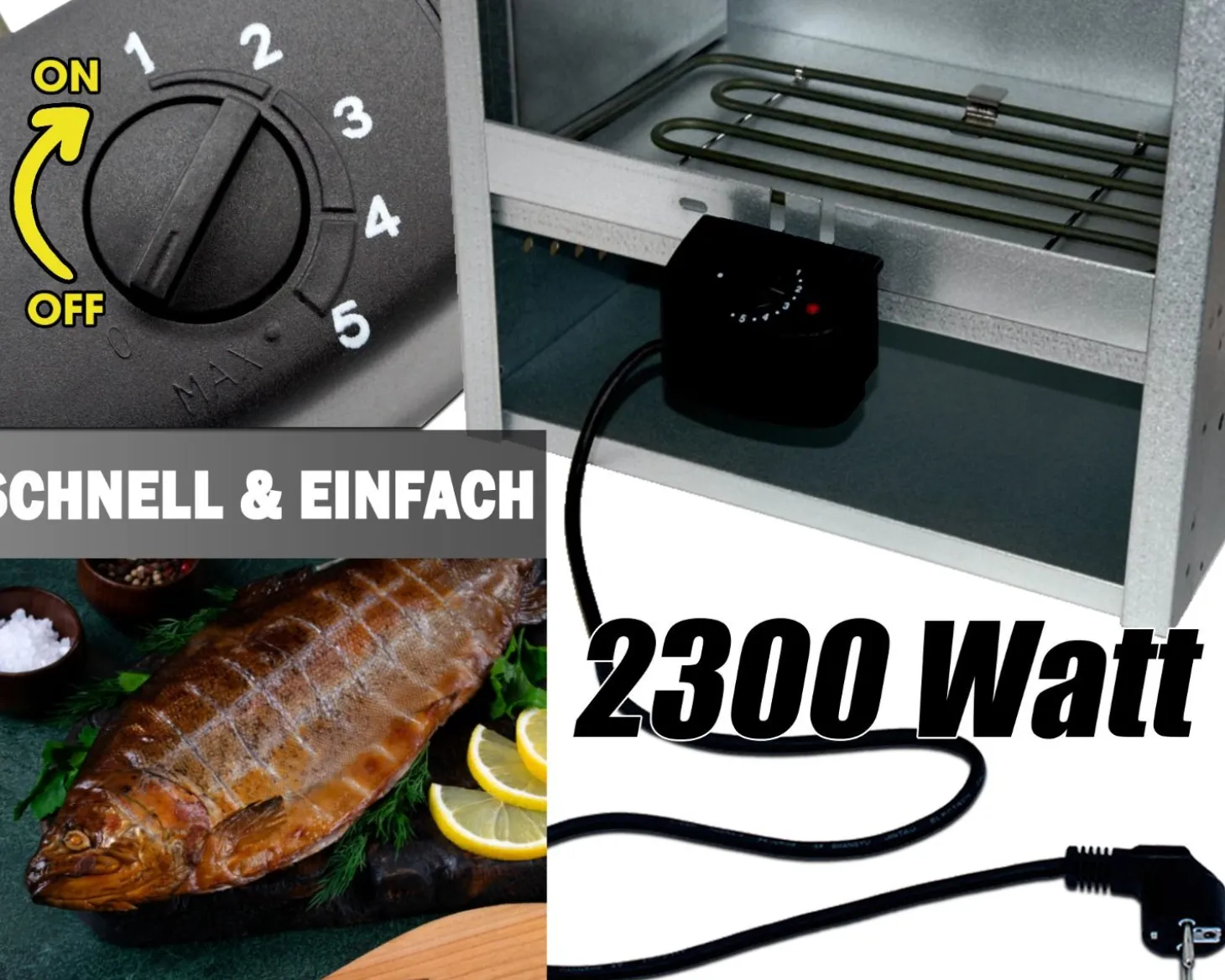 Angel Berger Premium Elektroheizung für Räucherofen Räucherheizung Heizspirale Räuchern