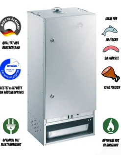 Angel Berger Premium Räucherofen mit Gasheizung 4200W Räucherschrank Smoker Räuchern