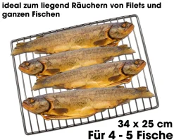 Angel Berger Premium Räucherrost Flachrost 34 x 25 cm Edelstahl Räuchern