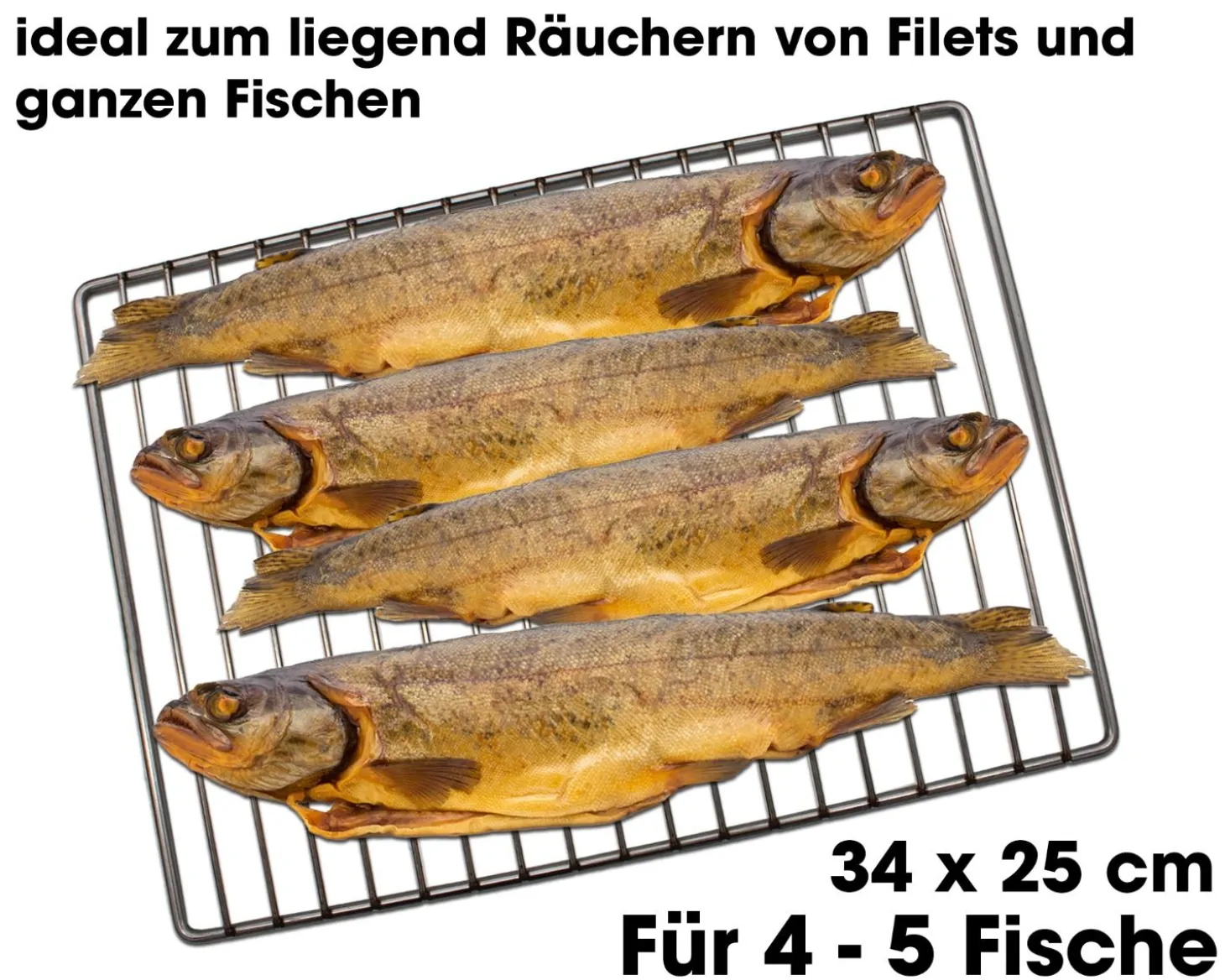 Angel Berger Premium Räucherrost Flachrost 34 x 25 cm Edelstahl Räuchern