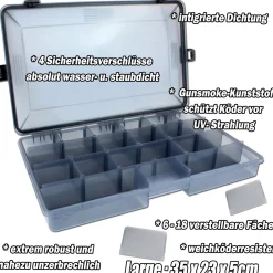 Angel Berger Pro Tackle Box Large Kunstköderbox Köderbox wasserdicht Zubehörbox Angelzubehör