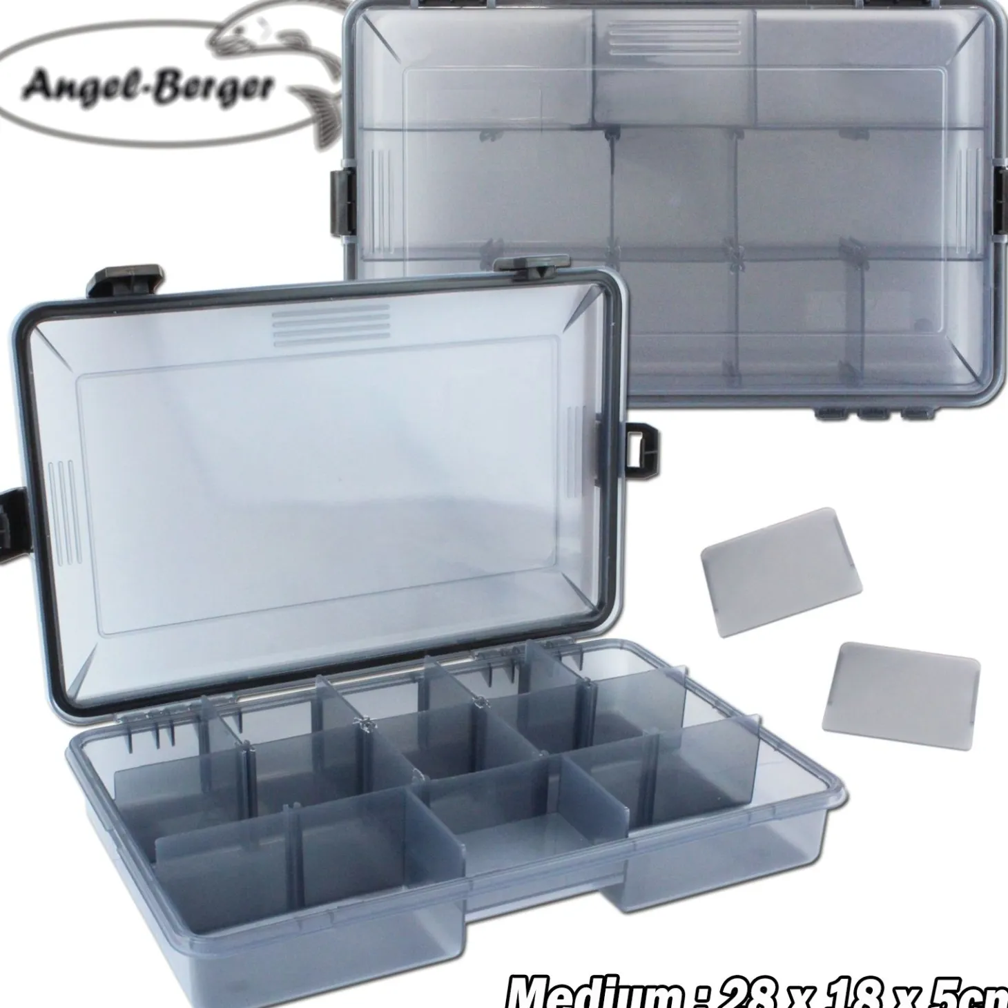 Angel Berger Pro Tackle Box Medium Kunstköderbox Köderbox wasserdicht Zubehörbox Angelzubehör