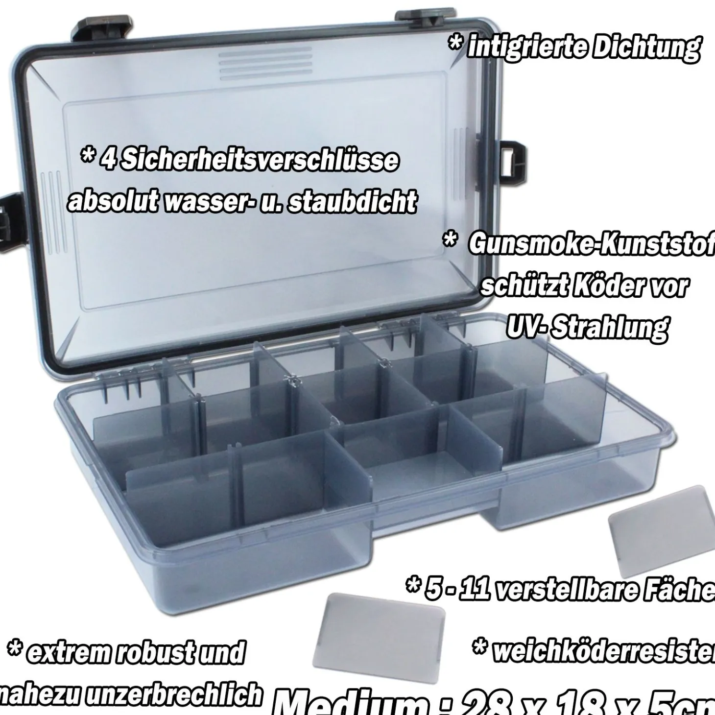 Angel Berger Pro Tackle Box Medium Kunstköderbox Köderbox wasserdicht Zubehörbox Angelzubehör