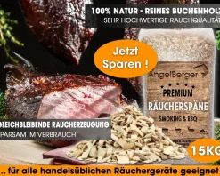 Angel Berger Räucherchips Buche 15Kg Räucherspäne  Räuchern