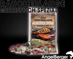 Angel Berger Räucherlauge Meeresfisch Spezial 600g Räucherlake Fisch Räuchern Räuchergewürz Smoker Fischgewürz Räuchermehl & Gewürze