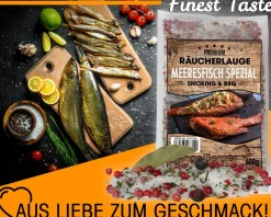 Angel Berger Räucherlauge Meeresfisch Spezial 600g Räucherlake Fisch Räuchern Räuchergewürz Smoker Fischgewürz Räuchermehl & Gewürze