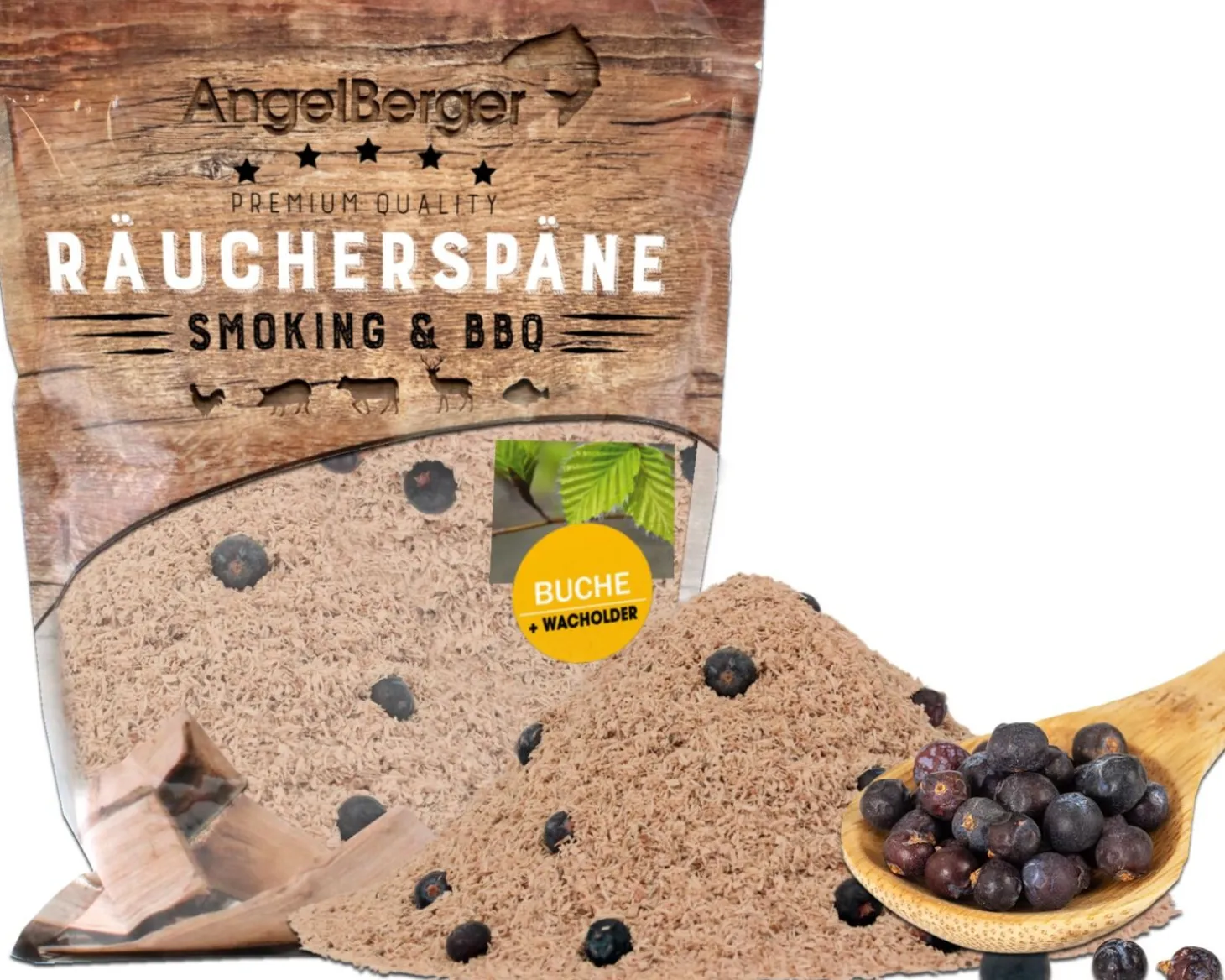 Angel Berger Räuchermehl Buche Wacholder 500g räucherspäne Räuchermehl & Gewürze