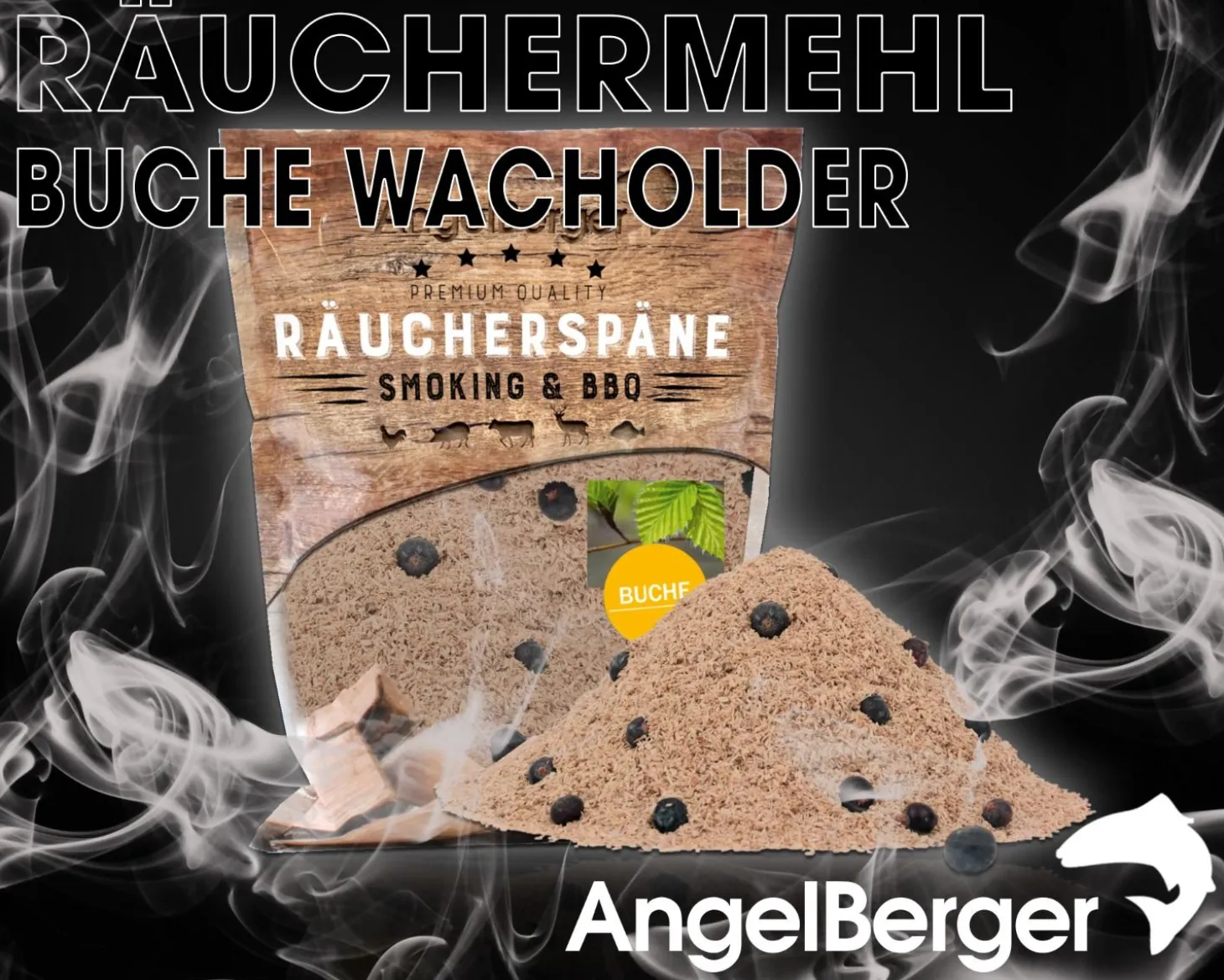 Angel Berger Räuchermehl Buche Wacholder 500g räucherspäne Räuchermehl & Gewürze