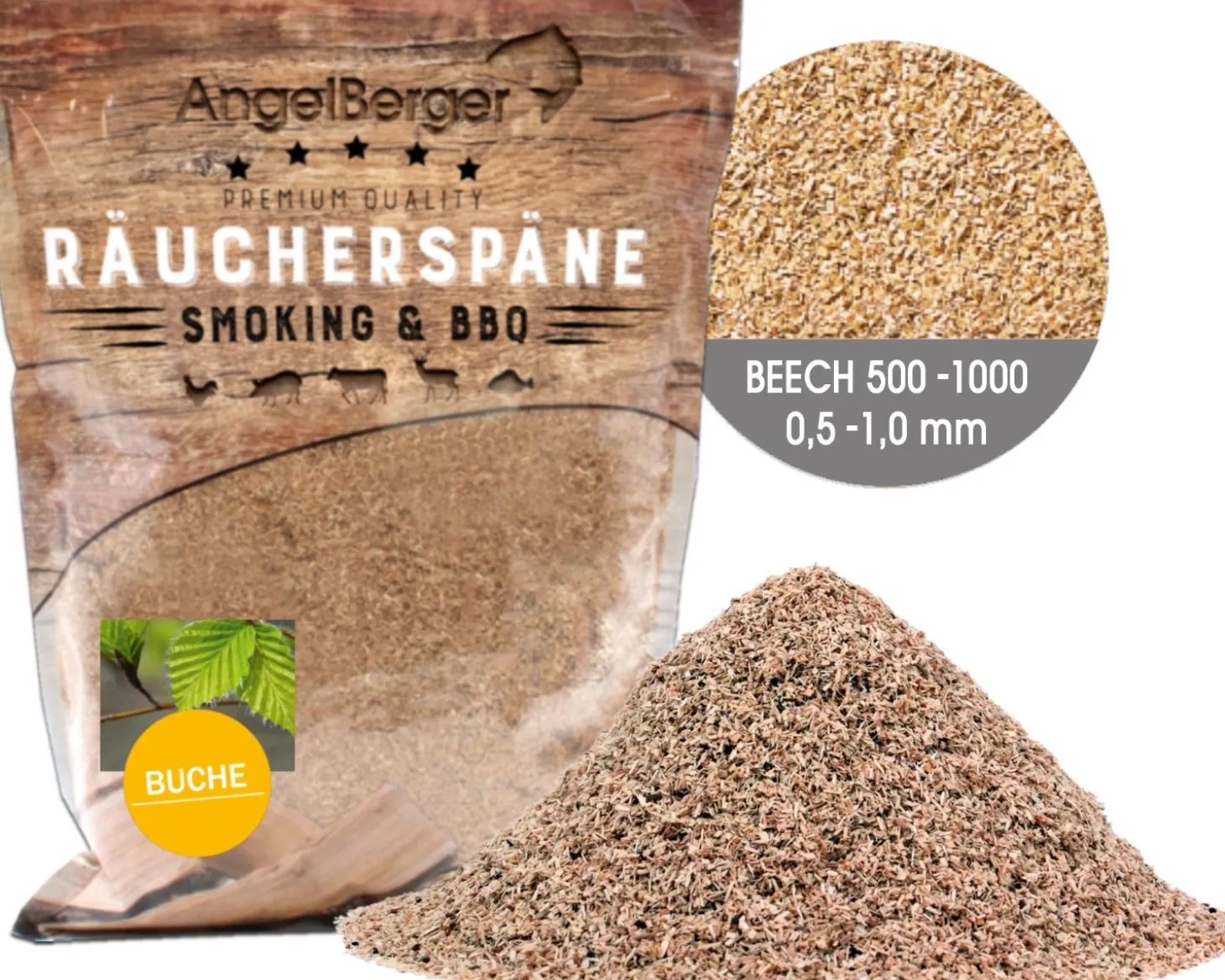 Angel Berger Räuchermehl Buche Deluxe 500g Räucherspäne Räuchern