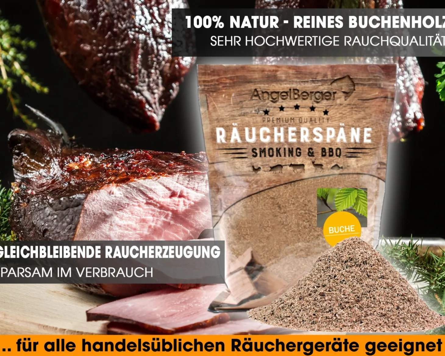 Angel Berger Räuchermehl Buche Deluxe 500g Räucherspäne Räuchern