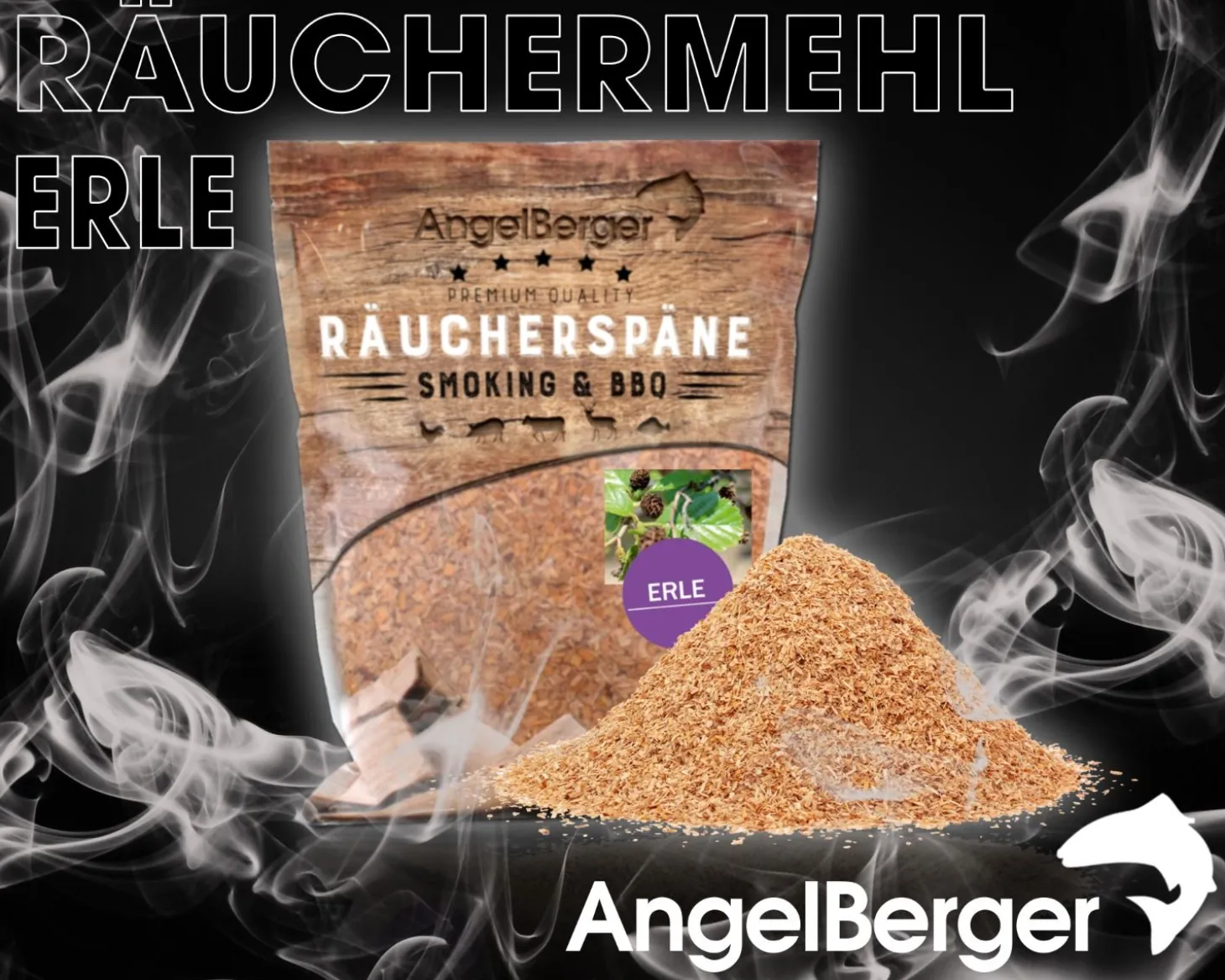Angel Berger Räuchermehl Erle 500g Räucherspäne Räuchern