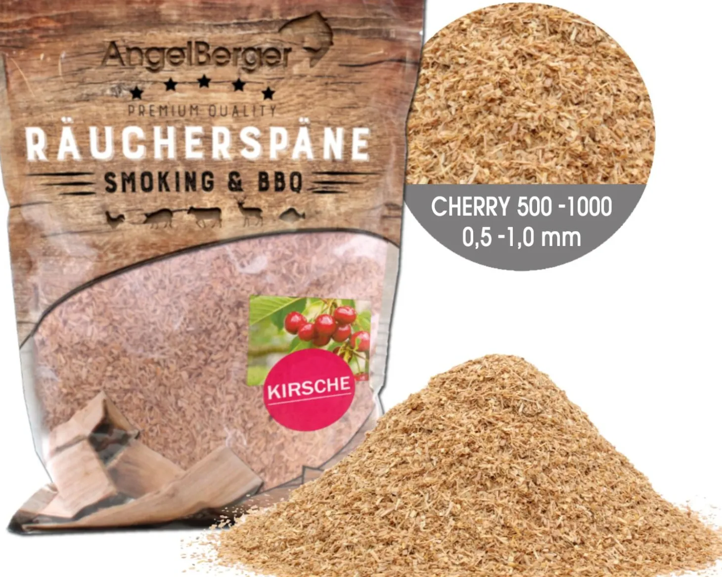 Angel Berger Räuchermehl Kirsche 500g Räucherspäne Cherry Räuchern
