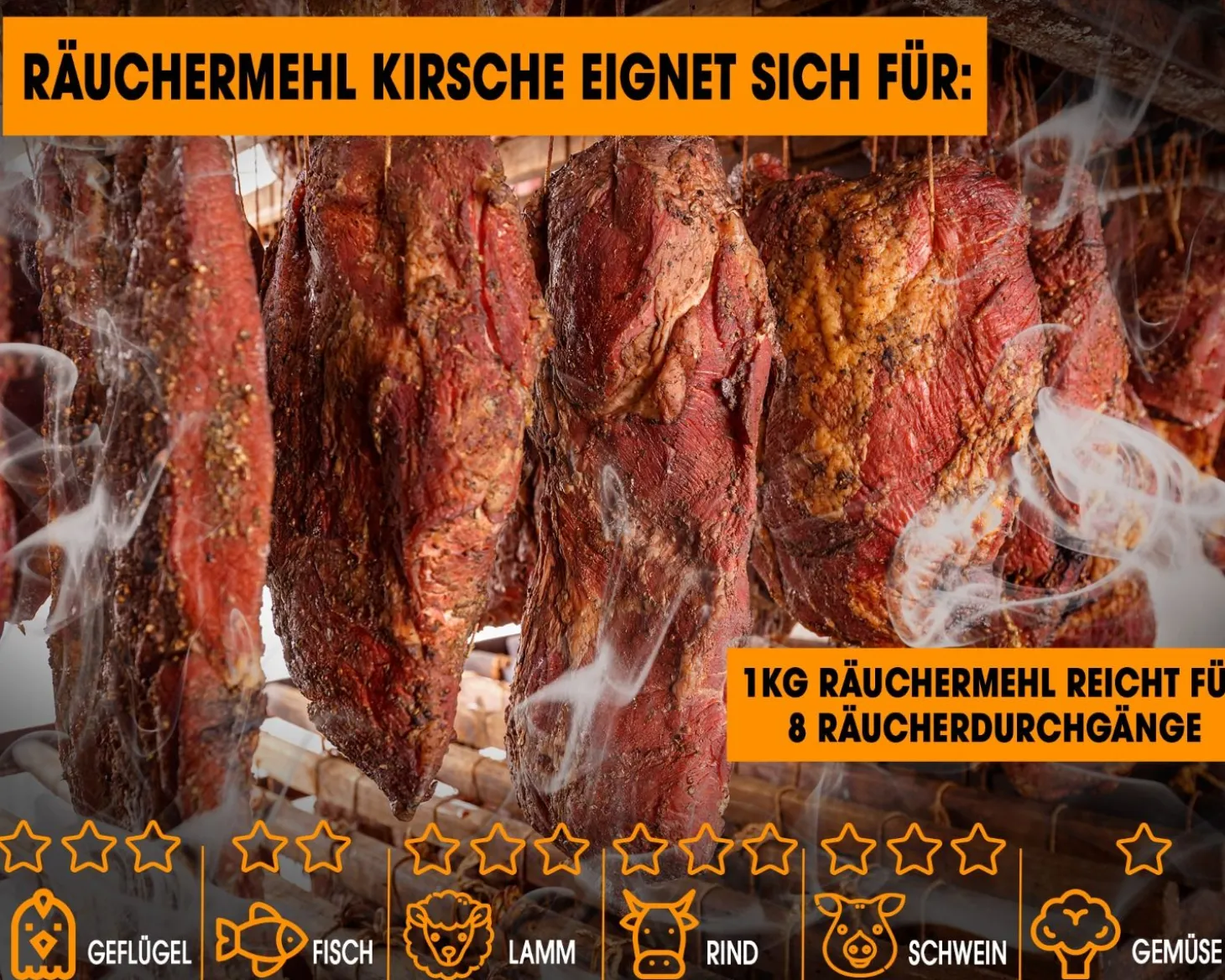 Angel Berger Räuchermehl Kirsche 10kg Räucherspäne Cherry Räuchern