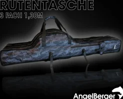 Angel Berger Rutentasche Camo mit 3 Fächern Rutenfutteral Rod Bag Angelrutentasche Rod Case Angeltasche für Angelruten Zielfische
