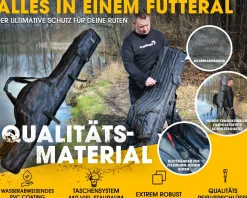 Angel Berger Rutentasche Camo mit 3 Fächern Rutenfutteral Rod Bag Angelrutentasche Rod Case Angeltasche für Angelruten Zielfische