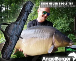 Angel Berger Rutentasche Camo mit 3 Fächern Rutenfutteral Rod Bag Angelrutentasche Rod Case Angeltasche für Angelruten Zielfische