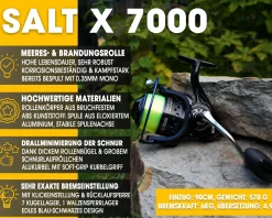 Angel Berger Salt X 7000 Meeresrolle Brandungsrolle Pilkrolle Hochseerolle Angelrolle Dorschangeln Bootsrolle Pilkangeln Norwegen Ostsee Nordsee Stationärrollen