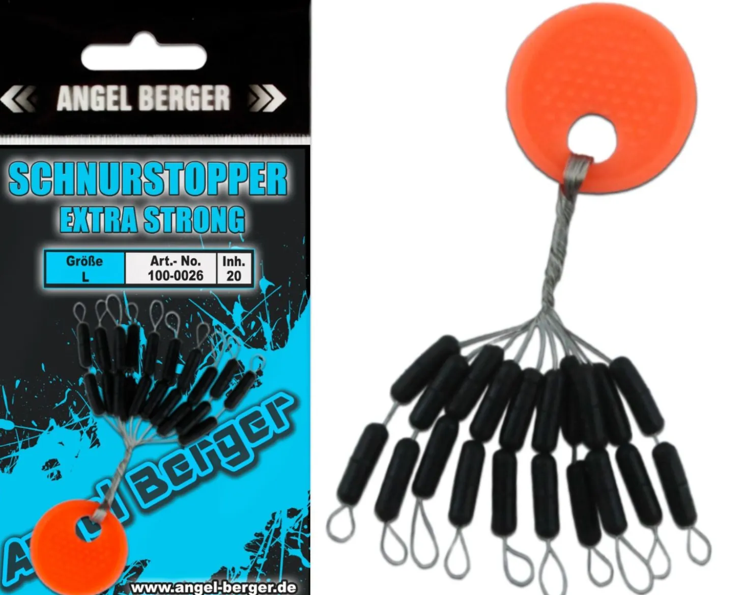 Angel Berger Schnurstopper extra strong L Silikon Stopper Posenstopper Angelzubehör