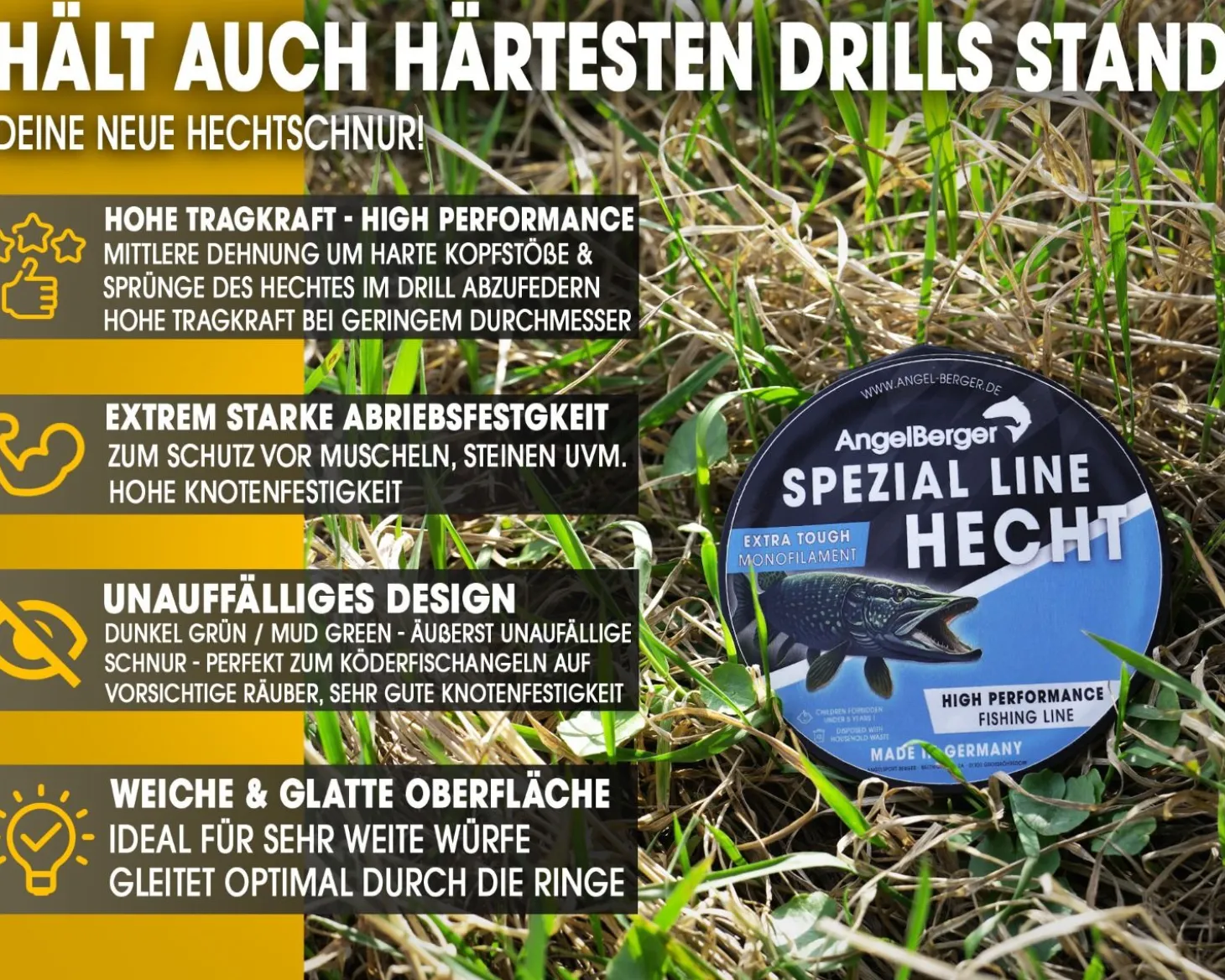 Angel Berger Spezial Line Hecht Monofile Angelschnur Angelschnur