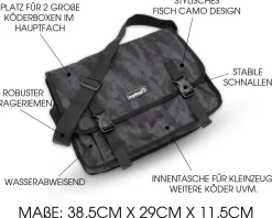 Angel Berger Spinntasche Angeltasche Kunstködertasche Umhängetasche Angelzubehör