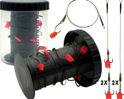 Angel Berger Stahlvorfach Set mit Box Rig Bin mit Stahlvorfächer zum Hechtangeln Steel Wire Leader Set Zielfische