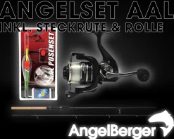 Angel Berger Steck Angelset Rute Rolle mit Zubehör Aal Angelsets