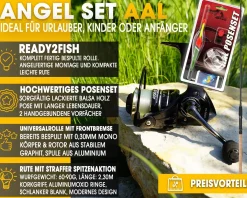 Angel Berger Steck Angelset Rute Rolle mit Zubehör Aal Angelsets