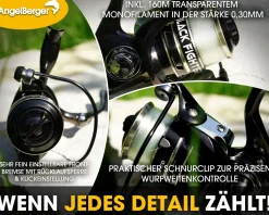Angel Berger Steck Angelset Aal Zander Grundmontage Rute Rolle mit Angelzubehör Ready2Fish Angel Set Fishing Set Eel Pike Perch Wurm Dead Bait Grundangel Aalangeln Zanderangeln Angelsets