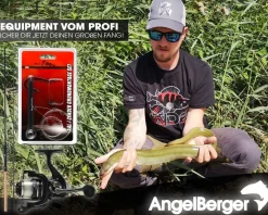 Angel Berger Steck Angelset Aal Zander Grundmontage Rute Rolle mit Angelzubehör Ready2Fish Angel Set Fishing Set Eel Pike Perch Wurm Dead Bait Grundangel Aalangeln Zanderangeln Angelsets