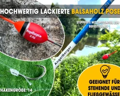 Angel Berger Stipprute mit Fertigangel Pole Rod Kinderangel Köderfischangel Polerute Stippe Angel Set Teleskopruten
