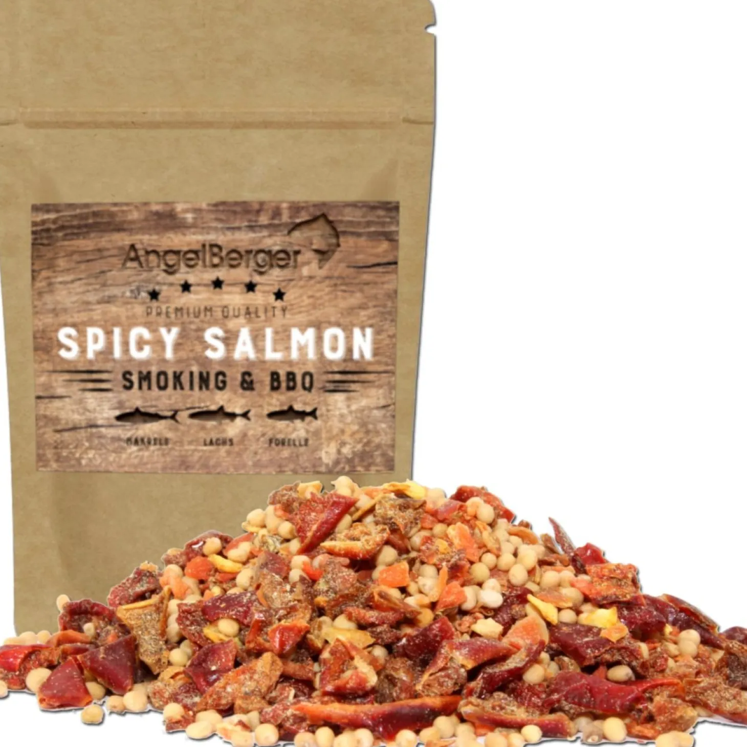 Angel Berger Stremellachs Spicy Salmon Gewürzmischung Fischgewürz Lachs Forelle Topping Räuchermehl & Gewürze