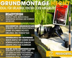 Angel Berger Tele Angelset Hecht Grundmontage Rute Rolle Angelzubehör Köderfischmontage Ready2Fish Fishing Set Dead Bait Grundangel Angelset Köderfischangeln Angelsets