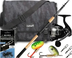 Angel Berger Tele Angelset Forelle mit Tasche und Zubehör Trout Fishing Set Angelrute Angelrolle Forellenköder Angelsets