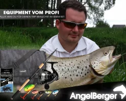 Angel Berger Tele Angelset Forelle mit Tasche und Zubehör Trout Fishing Set Angelrute Angelrolle Forellenköder Angelsets
