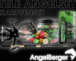 Angel Berger Tele Karpfenset Angelset Karpfen Carp Set Karpfenrute Karpfenrolle und Karpfenzubehör Karpfenangeln Angelsets