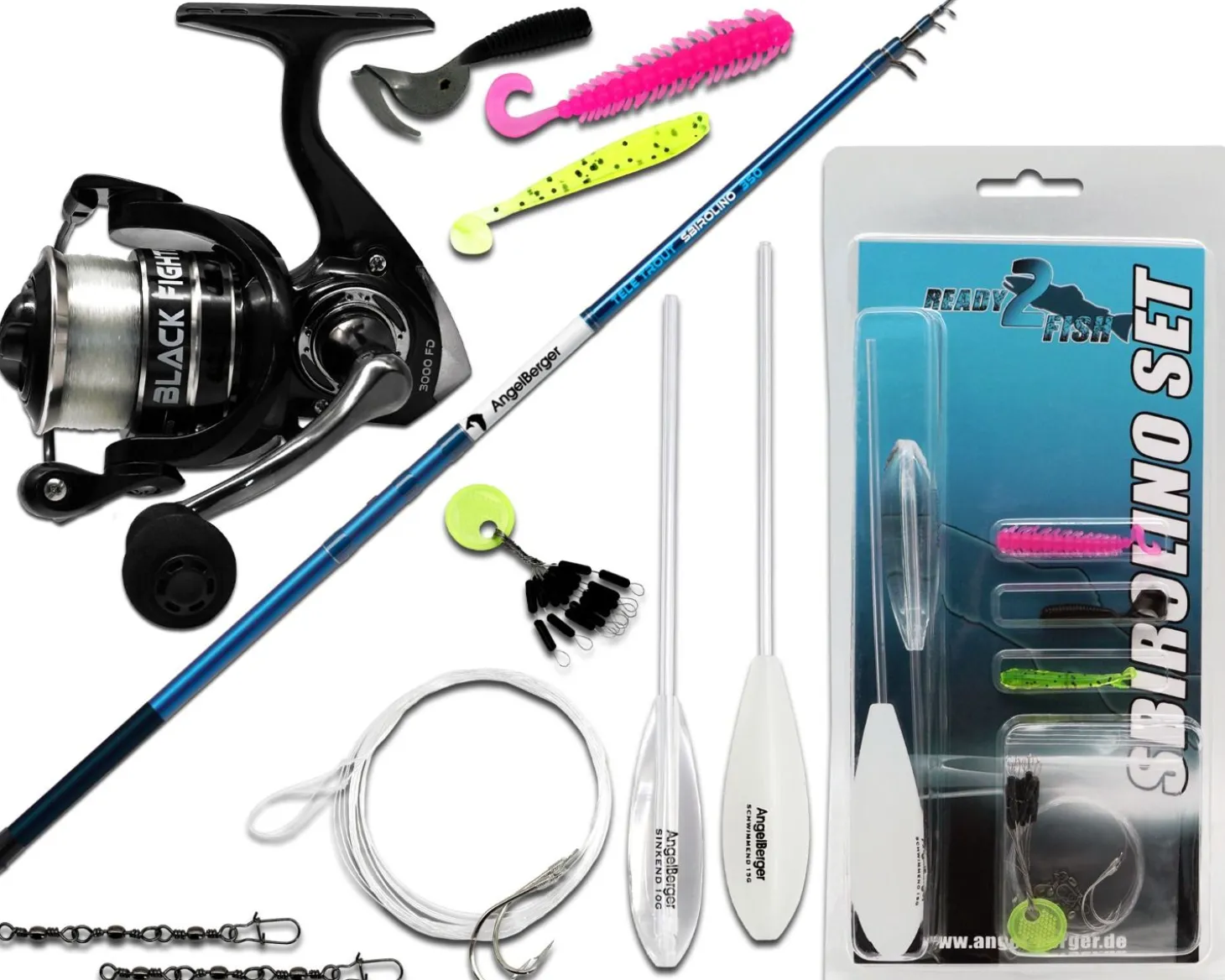 Angel Berger Tele Trout Sbiro Angelset Sbirulinoset Forellenset Angelcombo Forellenangeln Sbirofischen Rute Rolle Angelzubehör Angelsets